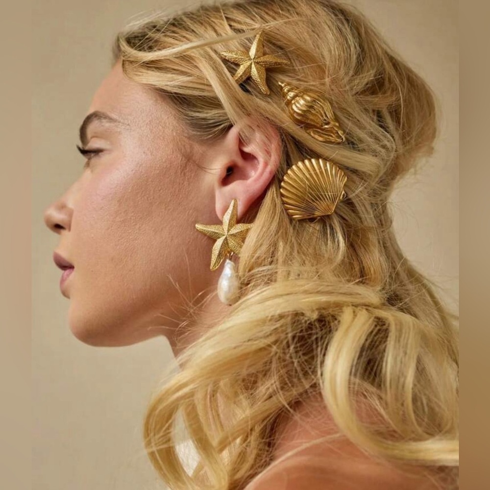 3pcs Gold Seashell Hair New💛💛 🐚